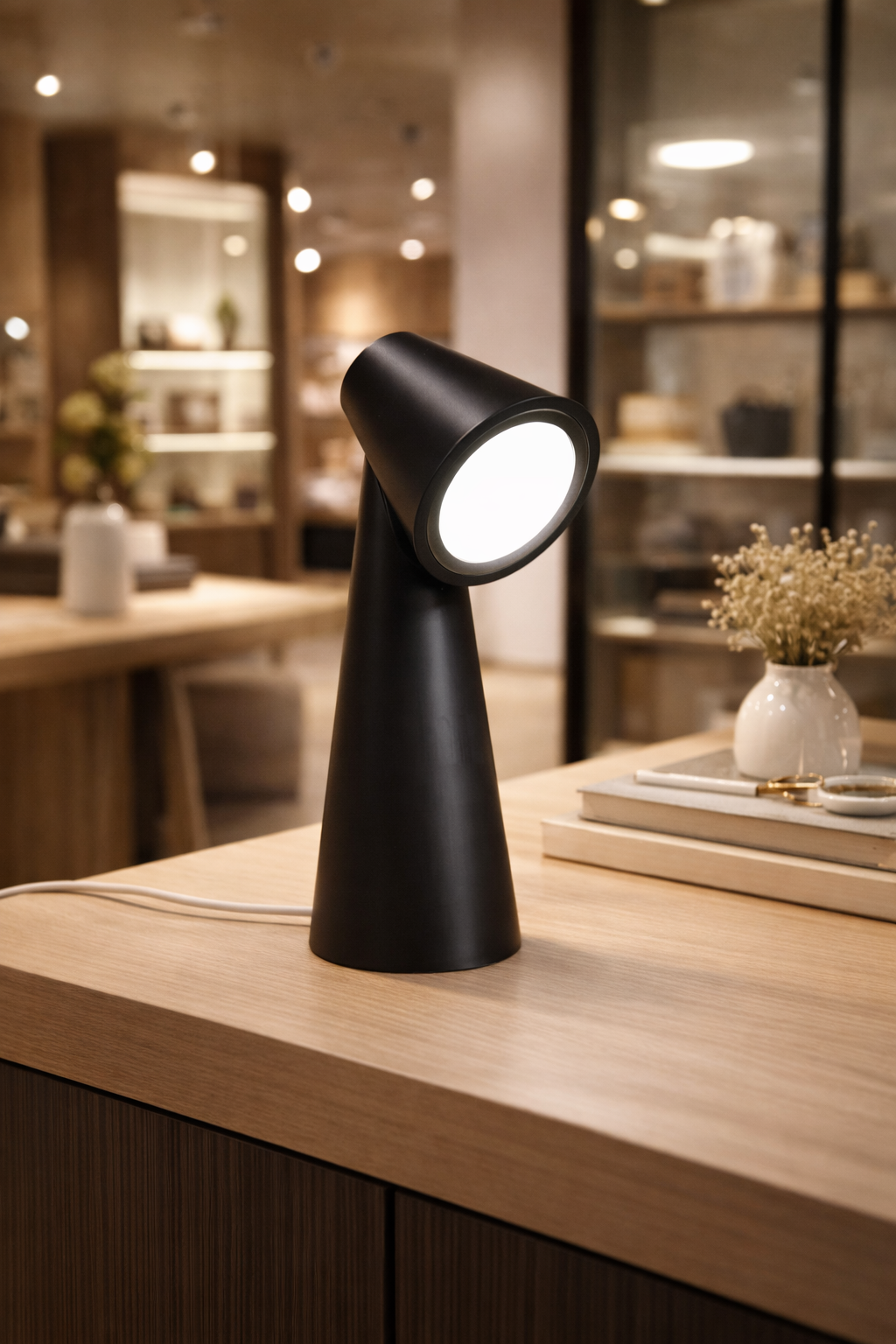 Luminária de Mesa LED Moderna Spot Abajur Minimalista Luz Suave Quarto Escritório Decoração Elegante