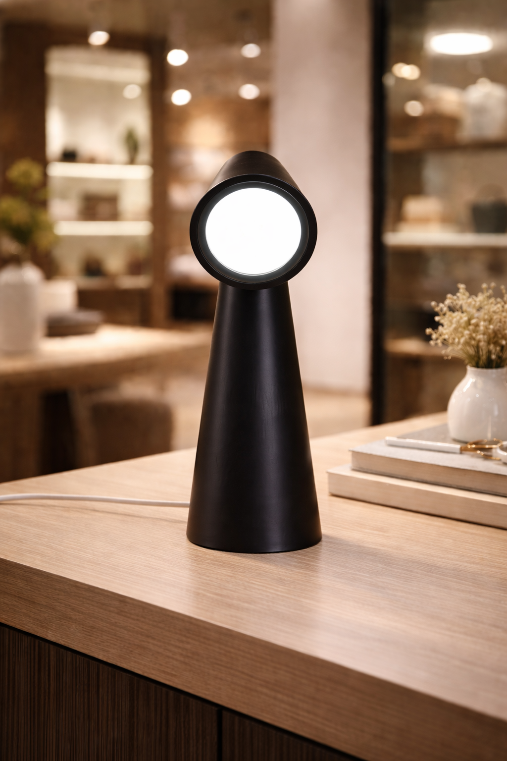 Luminária de Mesa LED Moderna Spot Abajur Minimalista Luz Suave Quarto Escritório Decoração Elegante
