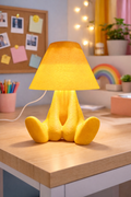 Luminária Decorativa Moderna LED Boneco Sentado – Abajur Criativo Luz Quarto Sala Escritório