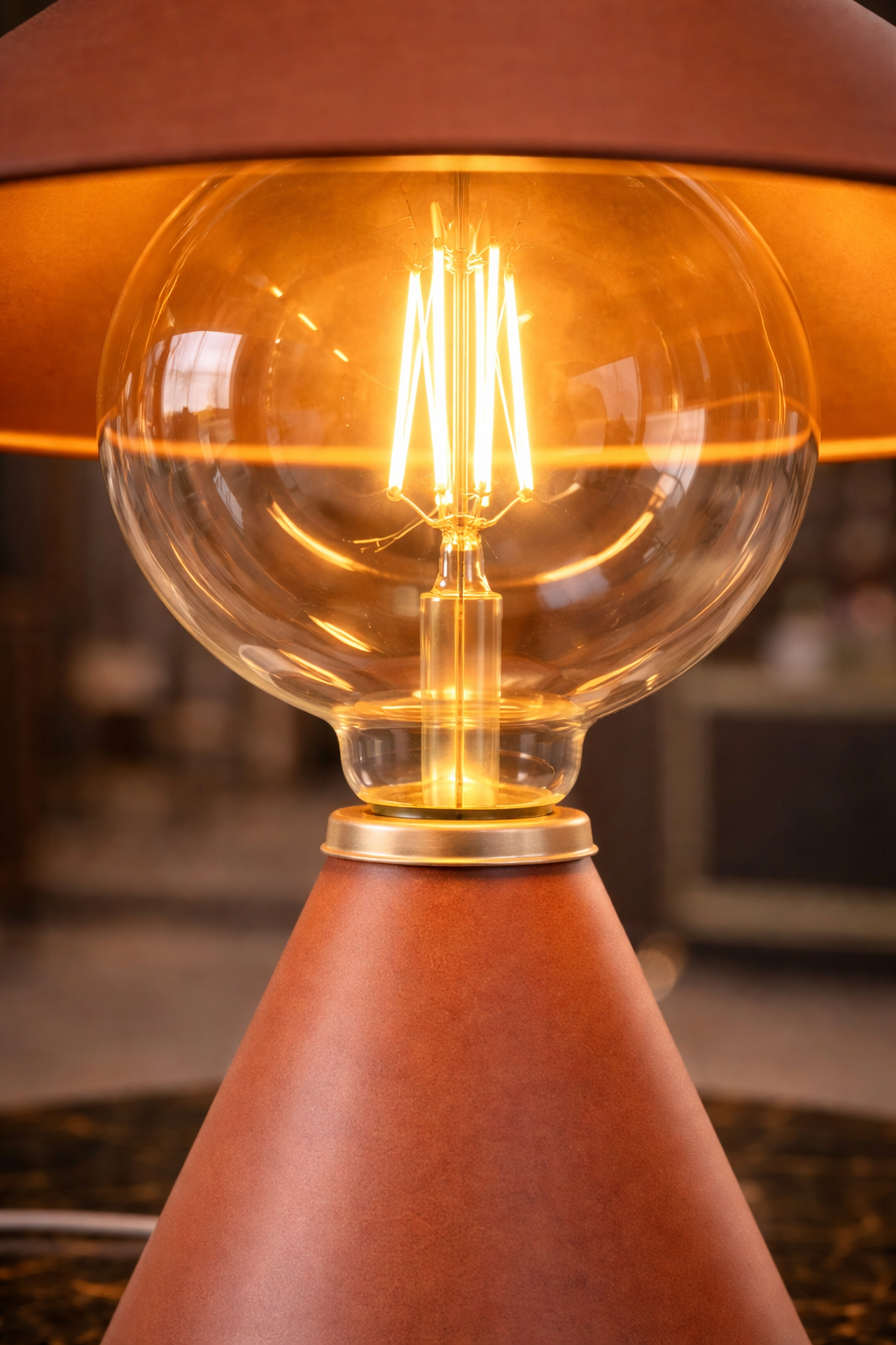 Luminária de Mesa Design Moderno Terracota – Luz Quente Aconchegante Estilo Premium Decorativa