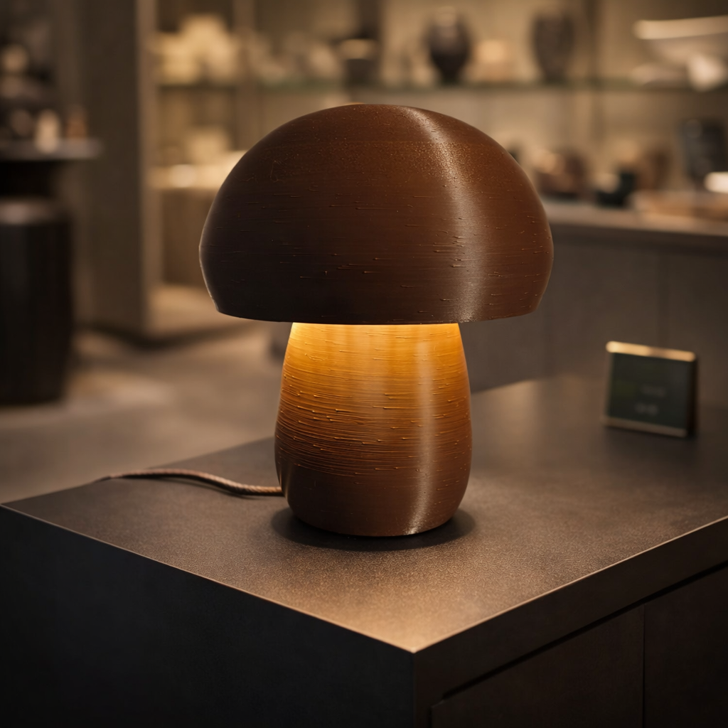 Luminária Cogumelo Aurora — Design Sofisticado e Luz Aconchegante