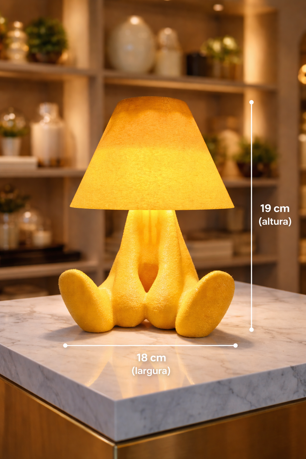 Luminária Decorativa Moderna LED Boneco Sentado – Abajur Criativo Luz Quarto Sala Escritório