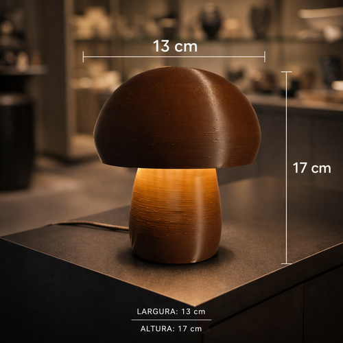 Luminária Cogumelo Aurora — Design Sofisticado e Luz Aconchegante
