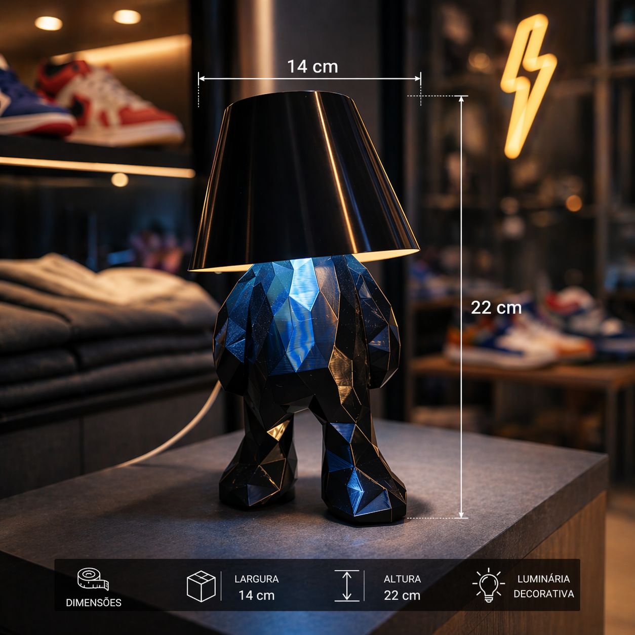 Luminária de mesa - Boneco LED Prisma