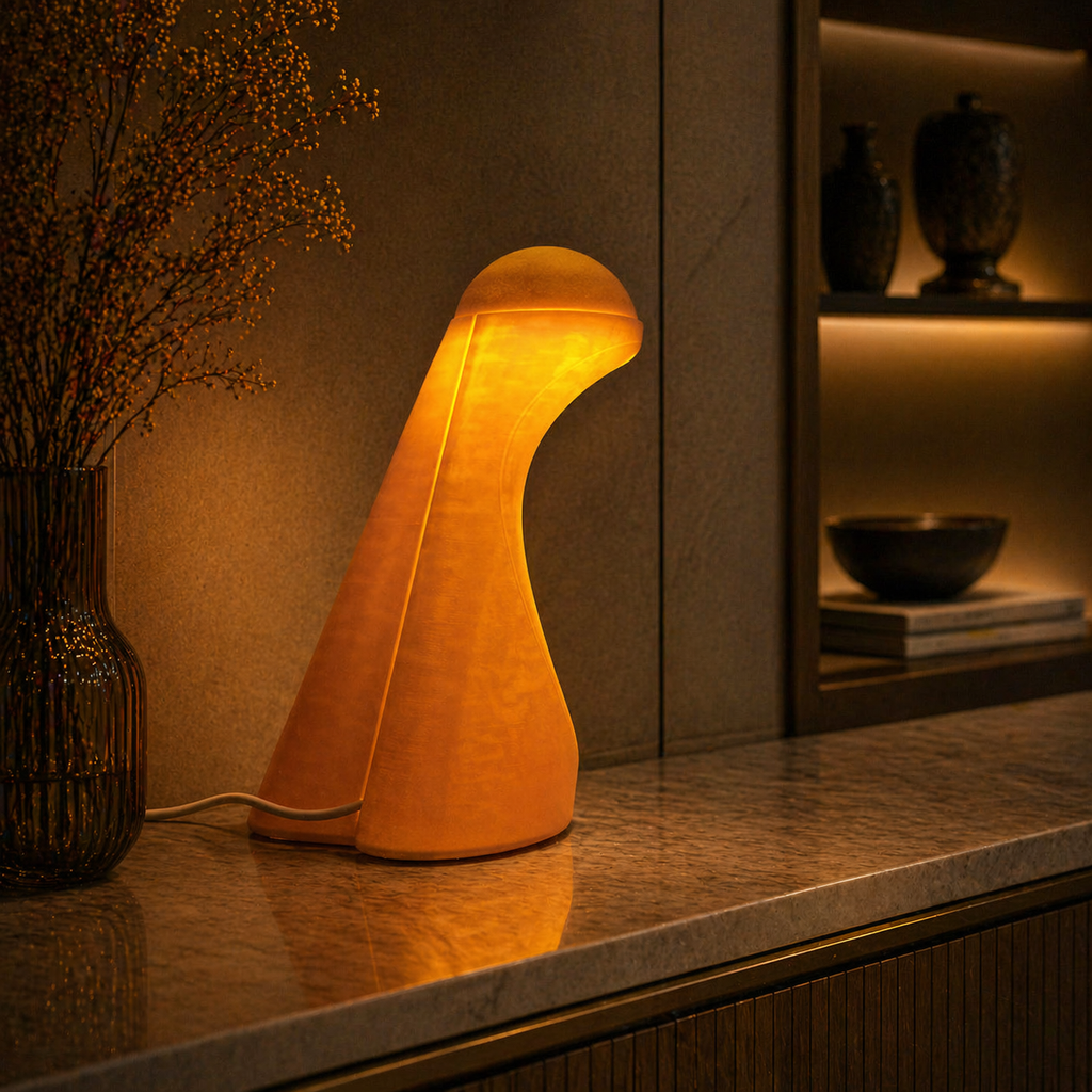 Luminária Curva LED – Design Moderno + Luz Aconchegante | Decoração Premium