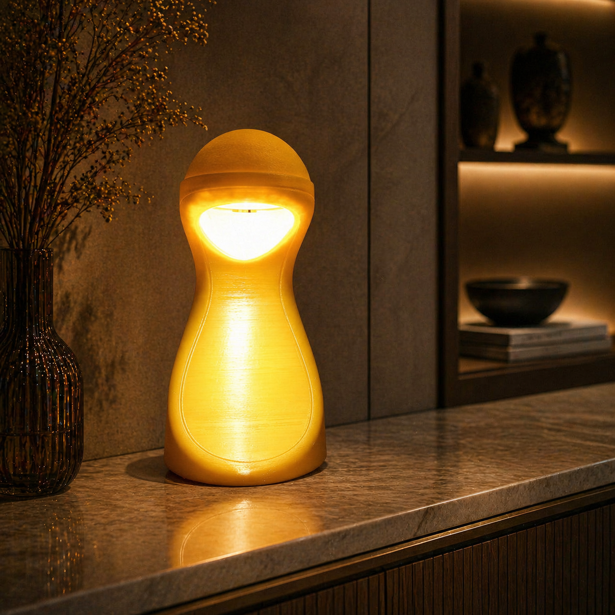 Luminária Curva LED – Design Moderno + Luz Aconchegante | Decoração Premium