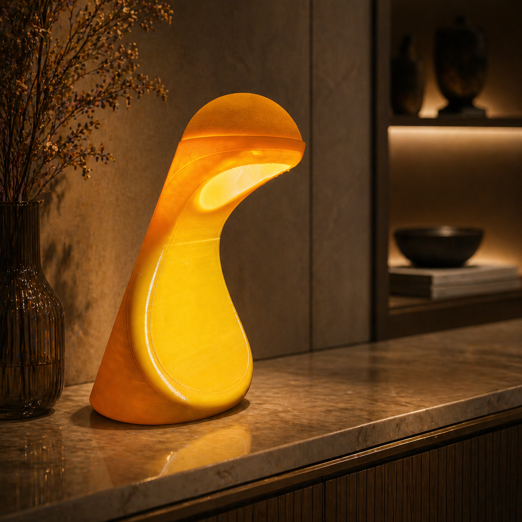 Luminária Curva LED – Design Moderno + Luz Aconchegante | Decoração Premium